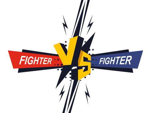 Versus banner. VS. Game battle on isolated white background. Vector illustration template, background, and poster.