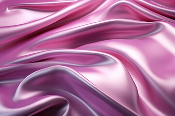 Obraz premium Close up of a pink soft satin texture abstract background generative ai