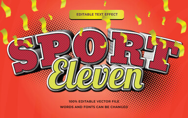 Sport eleven text effect editable