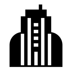 ビル、建物を表す塗りつぶしスタイルのアイコン