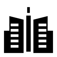 ビル、建物を表す塗りつぶしスタイルのアイコン