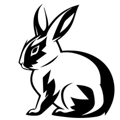 Silhouettes of easter bunny isolated on a white background