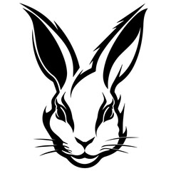 Silhouettes of easter bunny isolated on a white background