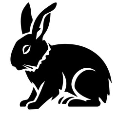 Obraz premium Silhouettes of easter bunny isolated on a white background