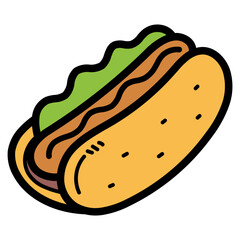 hot dog filled outline icon style