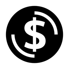 Obraz premium 金融、通貨、ドルを表す塗りつぶしスタイルのアイコン