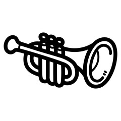 trumpet line icon style © smalllike
