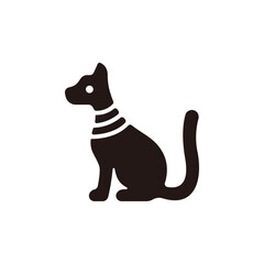 Egyptian cat icon.Flat silhouette version.