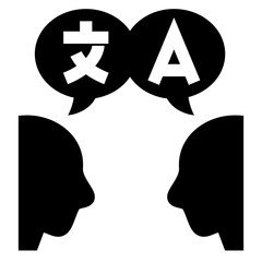 言語、翻訳を表す塗りつぶしスタイルのアイコン