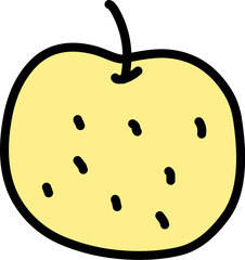 シンプルにデフォルメした梨のイラスト