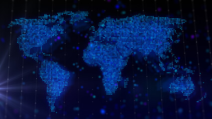 3D rendering digital map of world