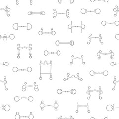 Equestrian bridle bits, vector seamless pattern