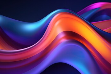 Obraz premium Amazing Abstract Concept. Colorful Shapes on a Total Black Background.