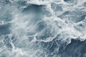 Obraz premium Cool Deep Ocean Waves, White Foam. Clean Water