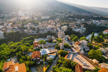 Historical Mostar Bridge known also as Stari Most or Old Bridge in Mostar, Bosnia and Herzegovina