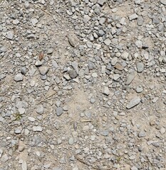 A close view of the gravel ground surface.