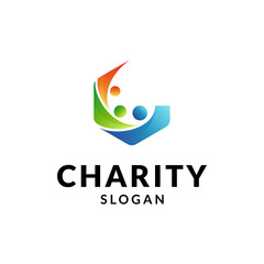 Letter C with family design for charity logo