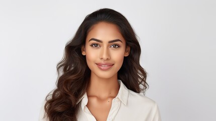 Obraz premium portrait of a beautiful woman on white background