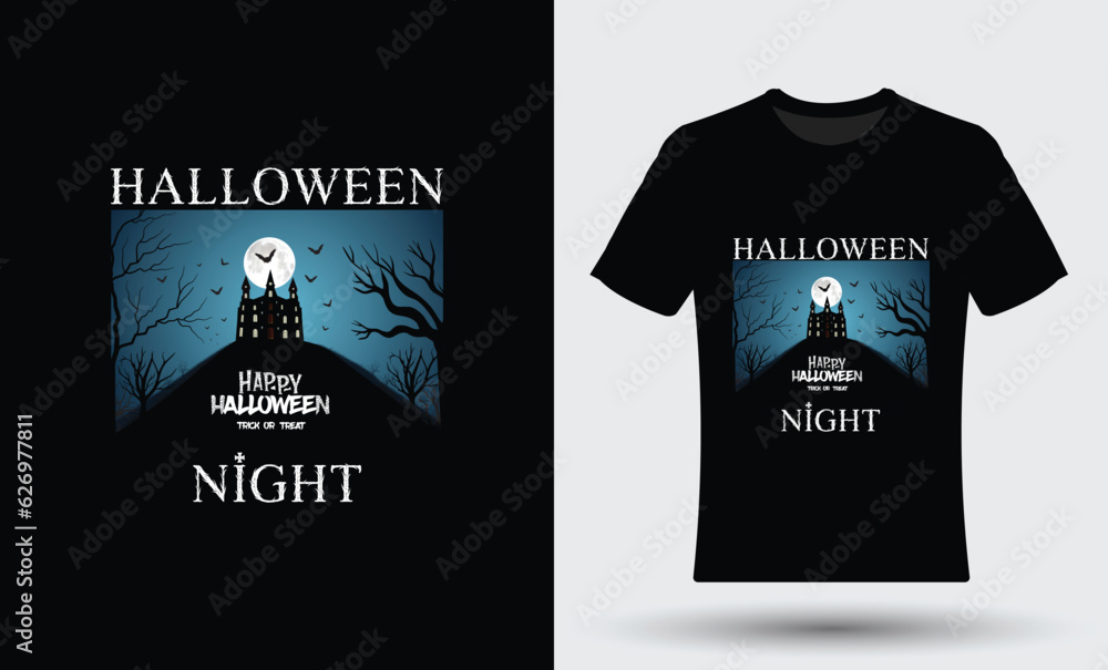 Wall mural happy halloween modern trendy t-shirt celebration design