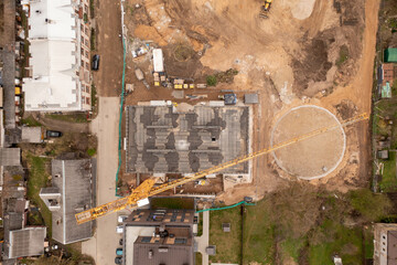 Drone photography of new apartment complex being built