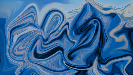 Blue-black abstract pattern. Bright blue. Dark blue. Artistic background for design. Smeared, daub, spot, speck, blot.