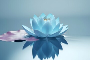 a blue flower on water