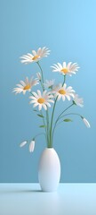 a white vase with flowers