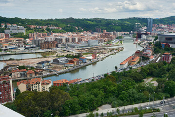 Fototapeta na wymiar Aerial view of the Zorrozaurre, Bilbao, Biscay, Basque Country, Spain, Europe.