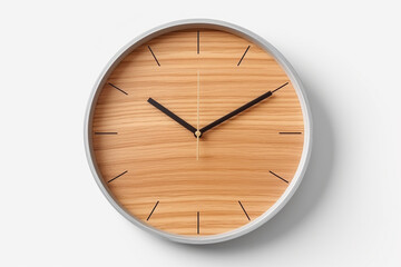 Modern wall clock isolated on white background.Generative Ai.