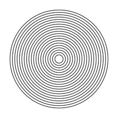 Concentric circles elements into each other in a distance equal to the thickness of all lines.