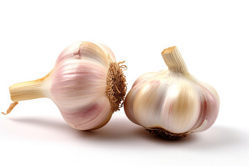 Garlic isolated on white background.Generative Ai.