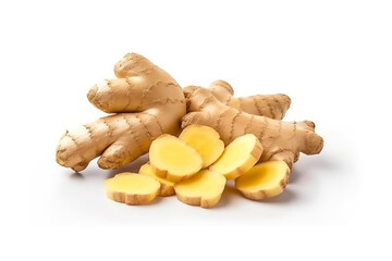 Fototapeta premium Ginger isolated on white background.Generative Ai.