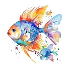 a watercolor of a fish