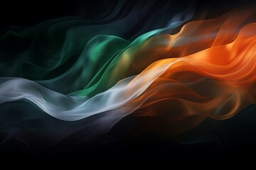 Photo indian flag colores illustration on black for indian day 15 august concept. Ai generated