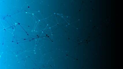 Abstract futuristic - Molecules technology with polygonal shapes on dark blue background. Illustration Vector design digital technology concept. internet network connection design for website.