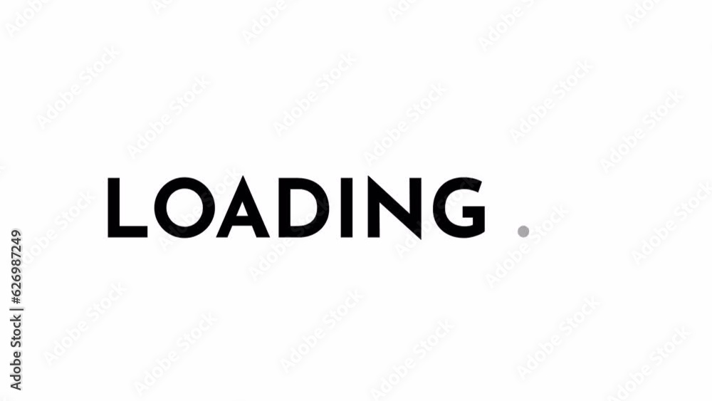 Poster connect professional black and white loading text animation. installing software. simple bold font 2
