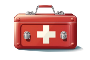 a red first aid kit - obrazy, fototapety, plakaty