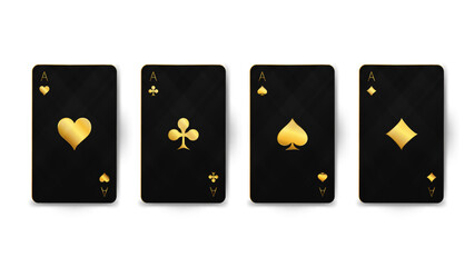 Black and Gold Poker Cards. Vector illustration