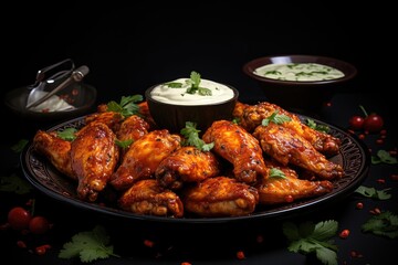 Fototapeta premium Hot and Spicy Buffalo Chicken Wings