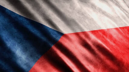 Czech Republic National Grunge Flag, High Quality Grunge Flag Image 