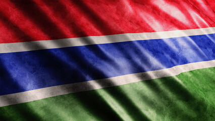 Gambia National Grunge Flag, High Quality Grunge Flag Image  - obrazy, fototapety, plakaty