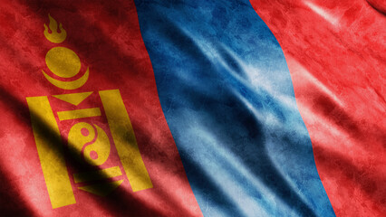 Mongolia National Grunge Flag, High Quality Grunge Flag Image