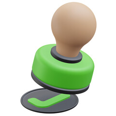 approved stamp, approved and rejected 3d icon illustration with transparent background