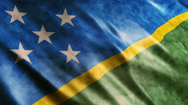 Solomon Islands National Grunge Flag, High Quality Grunge Flag Image