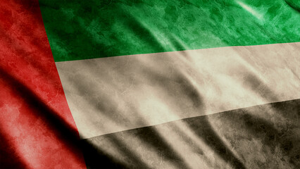 United Arab Emirates National Grunge Flag, High Quality Grunge Flag Image 