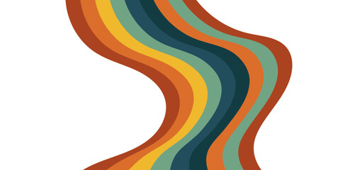 Colorful abstract perspective line stripes with 3d dimensional effect isolated on white.