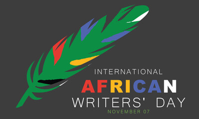 international african writers day. background, banner, card, poster, template. Vector illustration.