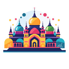 Colorful Illustration of a Palace