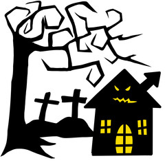 Halloween cartoon cute chavacters. pumpkin and bat icon.