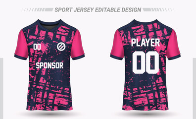 Soccer jersey sport t-shirt with front and back design for sublimation